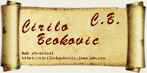 Ćirilo Beoković vizit kartica